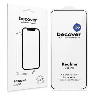 Защитное стекло для смартфона BeCover for Realme C85 Pro 10D Black (715705)